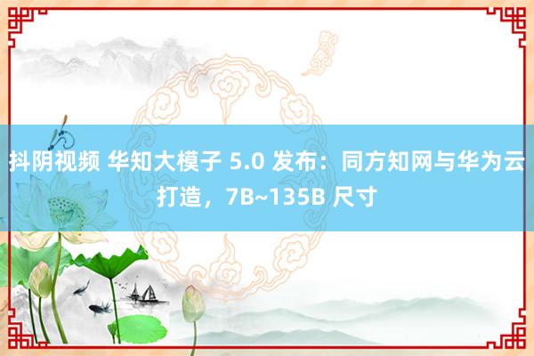 抖阴视频 华知大模子 5.0 发布：同方知网与华为云打造，7B~135B 尺寸