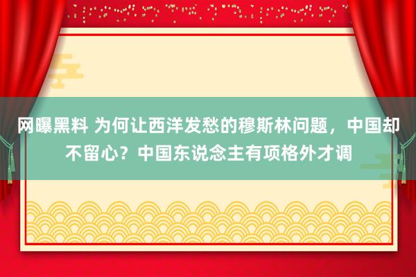 网曝黑料 为何让西洋发愁的穆斯林问题，中国却不留心？中国东说念主有项格外才调