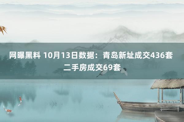 网曝黑料 10月13日数据：青岛新址成交436套 二手房成交69套