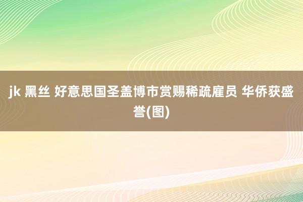 jk 黑丝 好意思国圣盖博市赏赐稀疏雇员 华侨获盛誉(图)