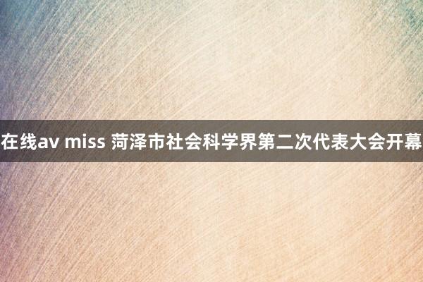 在线av miss 菏泽市社会科学界第二次代表大会开幕