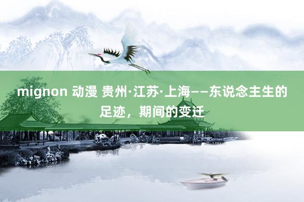 mignon 动漫 贵州·江苏·上海——东说念主生的足迹，期间的变迁