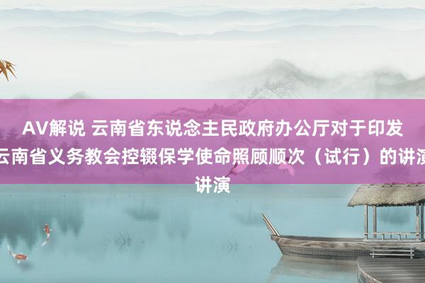 AV解说 云南省东说念主民政府办公厅对于印发云南省义务教会控辍保学使命照顾顺次（试行）的讲演